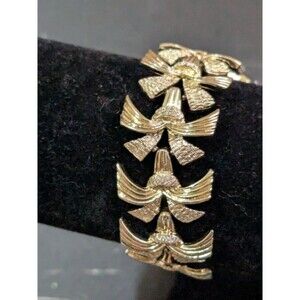 Vintage Designer Marboux Marcel Boucher Gold Tone & Rhinestone Link Bracelet 7 I